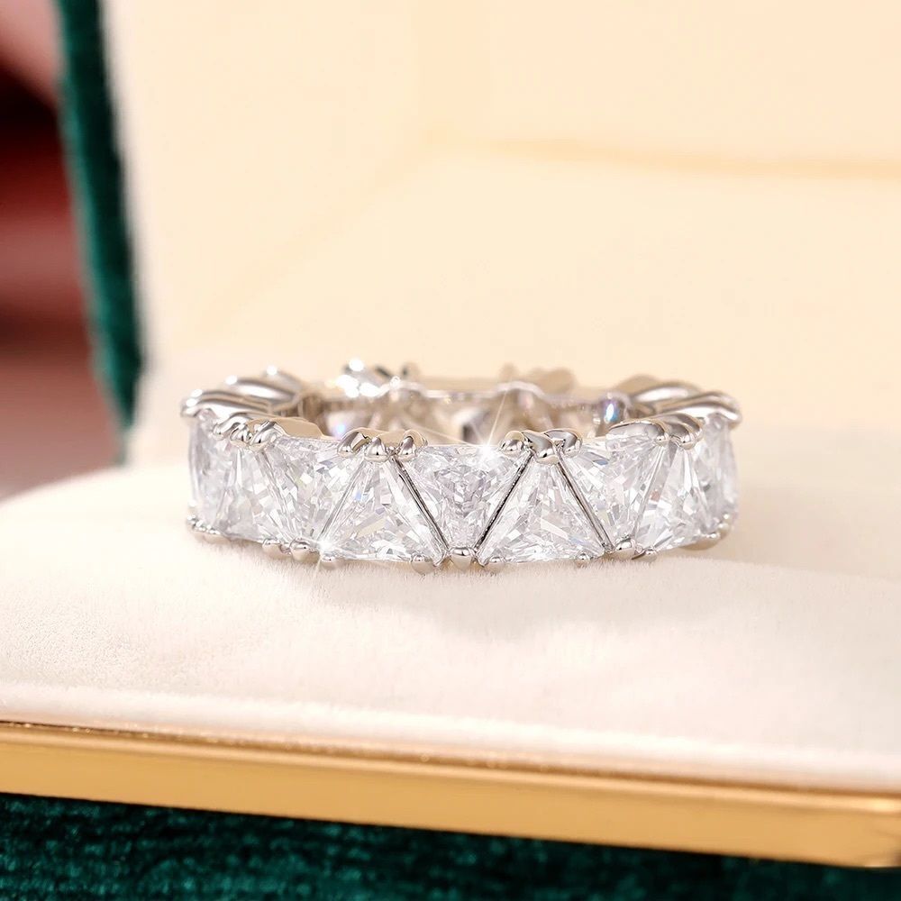 Silver Zirconium Eternity Ring-Bold and Brilliant - Picture 3 of 9